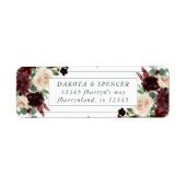 Rustieke Bloesems | Terracotta en Marsala Rood Adr Etiket (Voorkant)