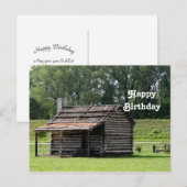 Rustieke blokhut foto verjaardag briefkaart (Voorkant / Achterkant)