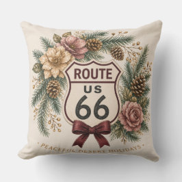 Rustieke blokhut rode buffel geruite Route 66 wint Kussen
