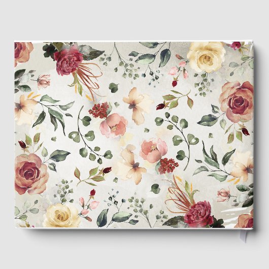 Rustieke Bloom Bloemen Herfst Elegante bruiloft Gastenboek (Achterkant)