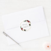 Rustieke Bloom Blush Burgundy Eucalyptus Bedankt Ronde Sticker (Envelop)