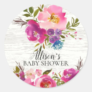 Rustieke Bloom Floral Baby shower Envelope Seal Ronde Sticker