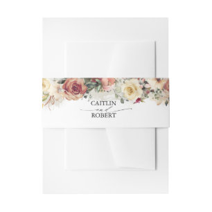 Rustieke Bloom Herfst Bloemen en groen Bruiloft Uitnodigingen Wikkel