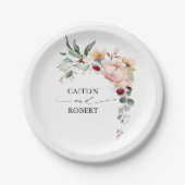 Rustieke Bloom herfst bruiloft Papieren Bordje (Voorkant)