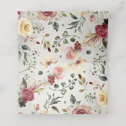 Rustieke Bloom herfst bruiloft Plaatskaartje (Binnenkant ongevouwen)