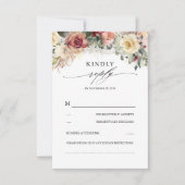 Rustieke Bloom Herfst geïnspireerd mooie bruiloft RSVP Kaartje (Voorkant)