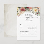 Rustieke Bloom Herfst geïnspireerd mooie bruiloft RSVP Kaartje (Voorkant / Achterkant)