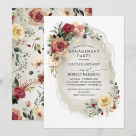 Rustieke Bloom Herfst Verlovingsfeest Kaart