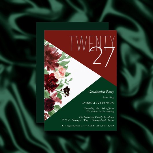 Rustieke Blooms | Colorblock Terracotta en Marsala Kaart