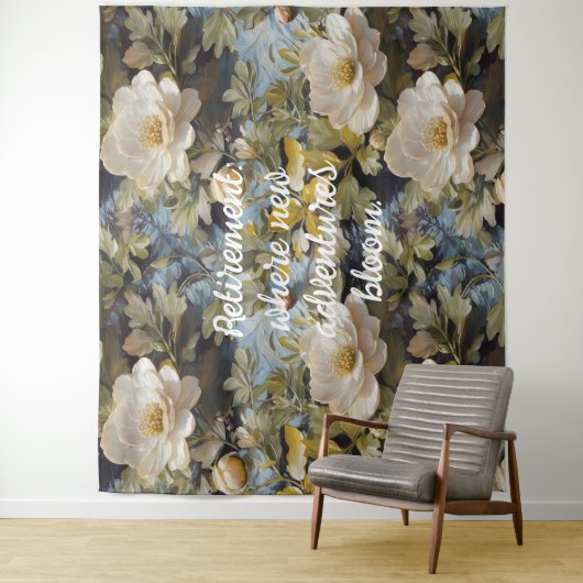 Rustieke Blooms Custom Retirement Gifts voor Haar Wandkleed (In situ)