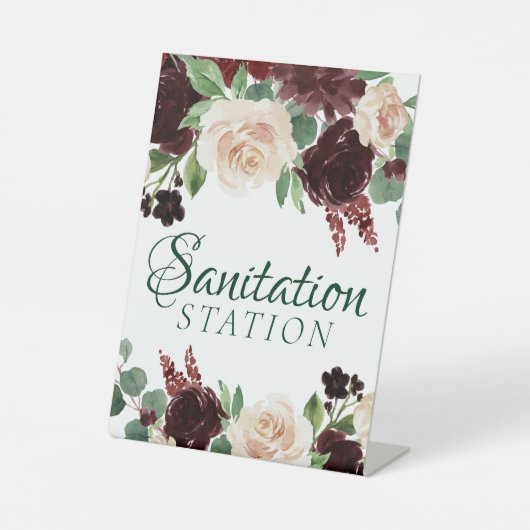 Rustieke Blooms | Sanitatie van terracotta en Mars Reclamebord Met Voetstuk (Voorkant)