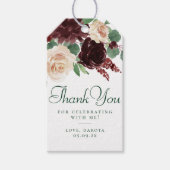 Rustieke Blooms | Terracotta en Marsala Bedankt Cadeaulabel (Voorkant)