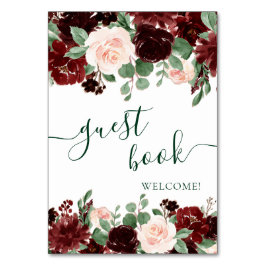 Rustieke Blooms | Terracotta en Marsala Gastenboek Kaart