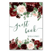 Rustieke Blooms | Terracotta en Marsala Gastenboek Kaart (Achterkant)