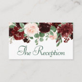 Rustieke Blooms | Terracotta en Marsala Receptie Informatiekaartje (Voorkant)