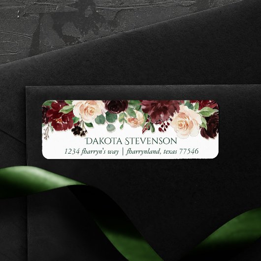 Rustieke Blooms | Terracotta en Marsala Red Adres Etiket