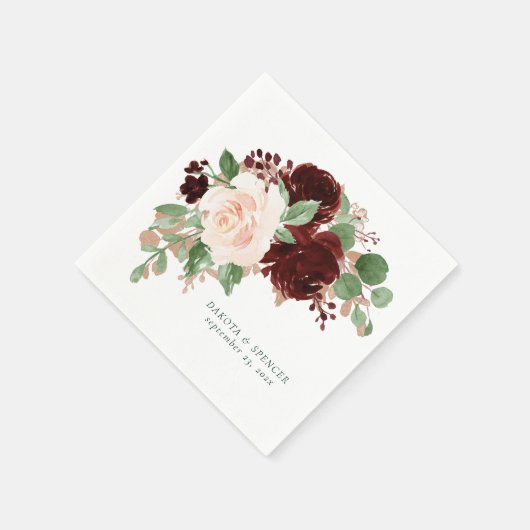 Rustieke Blooms | Terracotta en Marsala Red Custom Servet (Hoek)