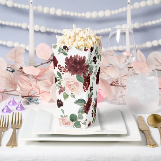 Rustieke Blooms | Terracotta en Marsala Red Floral Bedankdoosjes (Huwelijk)