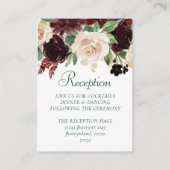 Rustieke Blooms | Terracotta en Marsala Red Floral Informatiekaartje (Voorkant)