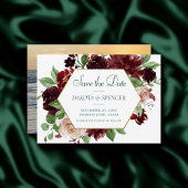Rustieke Blooms | Terracotta en Marsala Red Floral Save The Date