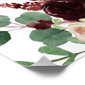 Rustieke Blooms | Terracotta en Marsala Red Welkom Poster (Hoek)