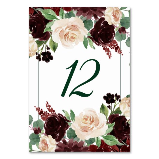 Rustieke Blooms | Terracotta en Marsala Rood Boeke Kaart (Voorkant)