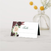 Rustieke Blooms | Terracotta en Marsala Rood Boeke Plaatskaartje (Voorkant)