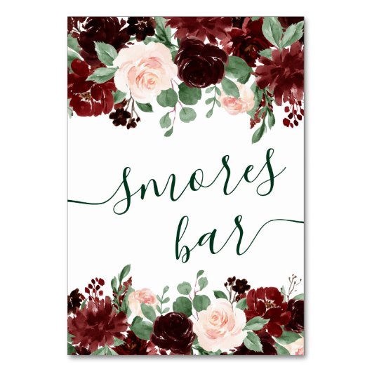 Rustieke Blooms | Terracotta en Marsala Smores Bar Kaart (Voorkant)