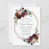 Rustieke Blooms | Terracotta Marsala Baby Sprinkle Kaart (Voorkant)