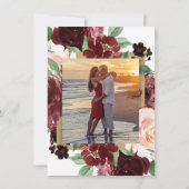 Rustieke Blooms | Terracotta Marsala Foto Monogram Kaart (Achterkant)