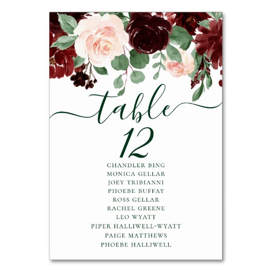 Rustieke Blooms | Terracotta Marsala Rode gastname Kaart (Achterkant)