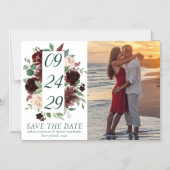 Rustieke Blooms | Terracotta Marsala Save the Date Magnetische Uitnodiging (Voorkant)