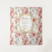 Rustieke blos ivoor waterverf bruiloft achtergrond wandkleed (Voorkant)