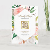 Rustieke Blos Roze Bloemig Gouden QR Code Trouwen (Achterkant)