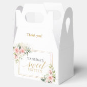 Rustieke blos roze rozen eucalyptus 16e verjaardag bedankdoosjes (Geopend)