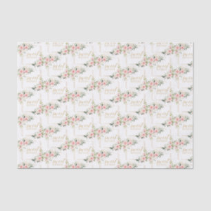 Rustieke blos roze rozen eucalyptus 16e verjaardag tissuepapier