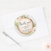 Rustieke blos roze witte bloemen meisje baby showe ronde sticker (Envelop)