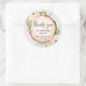 Rustieke blos roze witte bloemen meisje baby showe ronde sticker (Tas)