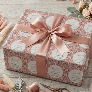 Rustieke blozende roze bloem roze goud sweet sixte cadeaupapier