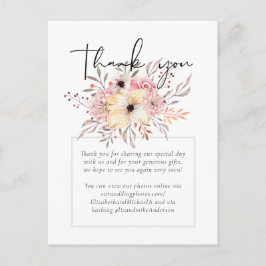 Rustieke Blozende Roze Bloemige Salie Trouwfeest Briefkaart