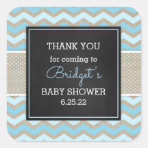 Rustieke Blue Boy Baby shower gunst sticker 3656