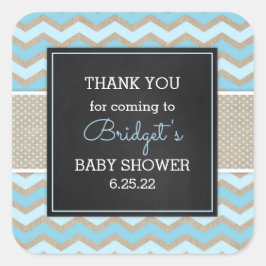 Rustieke Blue Boy Baby shower gunst sticker 3656