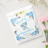 Rustieke Blue Boy Elephant Favors Baby shower Bedankzakje (Gezegeld)