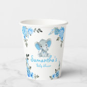 Rustieke Blue Boy Olifant Tafel Decor Baby shower Papieren Bekers (Achterkant)