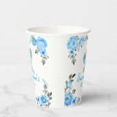 Rustieke Blue Boy Olifant Tafel Decor Baby shower Papieren Bekers (Links)