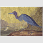 Rustieke  Blue Heron Gold Floral Decoupage Tissuepapier (Voorkant)