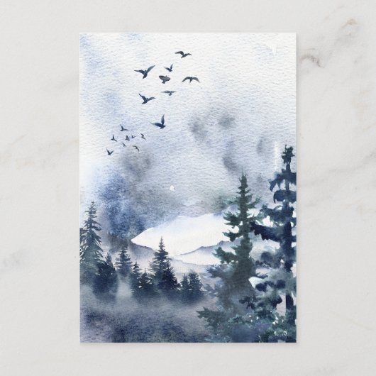 Rustieke Blue Mountain bruiloft details Kaart (Achterkant)