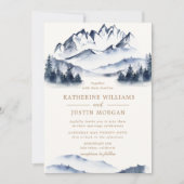 Rustieke Blue Mountain bruiloft uitnodiging (Voorkant)