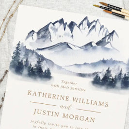 Rustieke Blue Mountain bruiloft uitnodiging