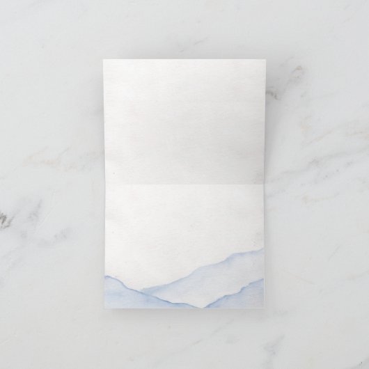 Rustieke Blue Mountain Waterverf bruiloft Bedankkaart (Binnen)